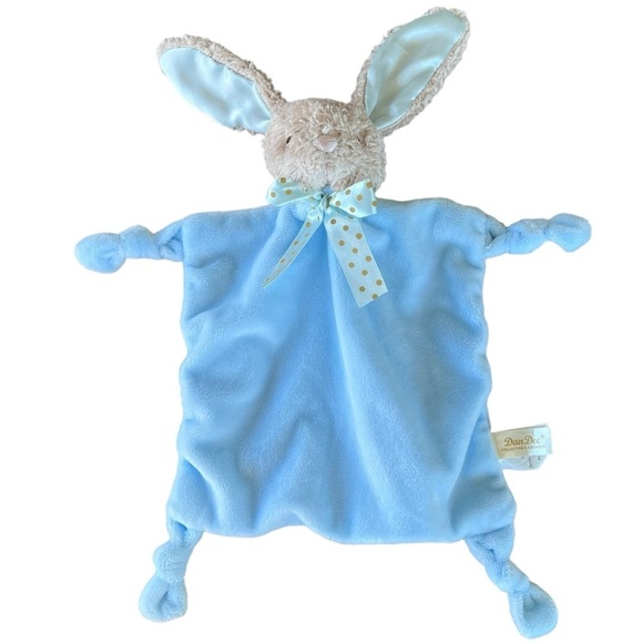 DanDee Bunny Rabbit Plush Lovie Baby Blanket Celebrate Security Soother Rattle - Picture 1 of 11